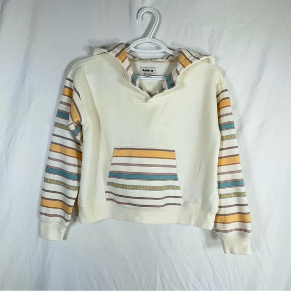 Rank.45 Girl’s Striped Contrast Hooded Pullover - Picture 5 of 5